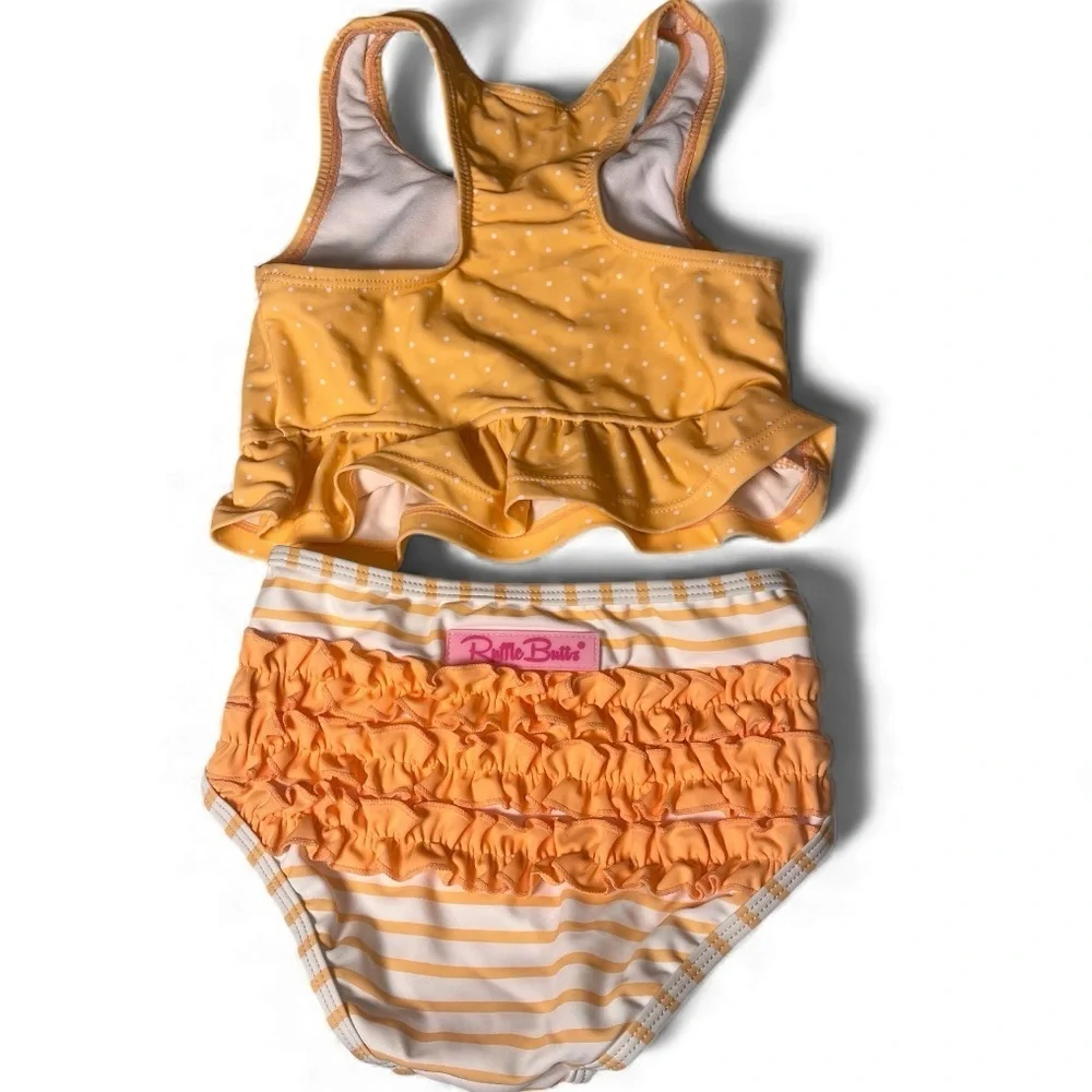 Ruffle Butts Melon Polka Dot Tankini Size 5